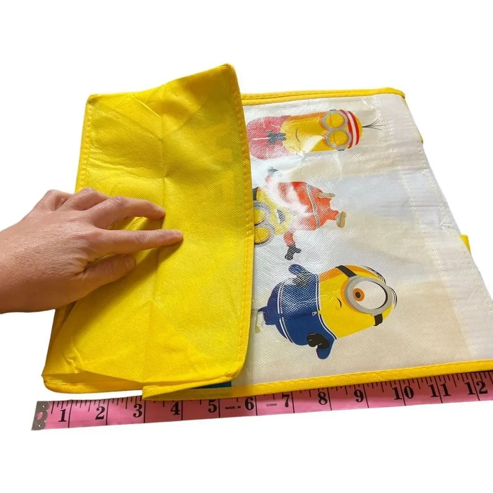 Minions 2 Reusable Tote Bags Apprx 12” x 13” x 6.5” 2 Nickelodeon Gift Bags‎